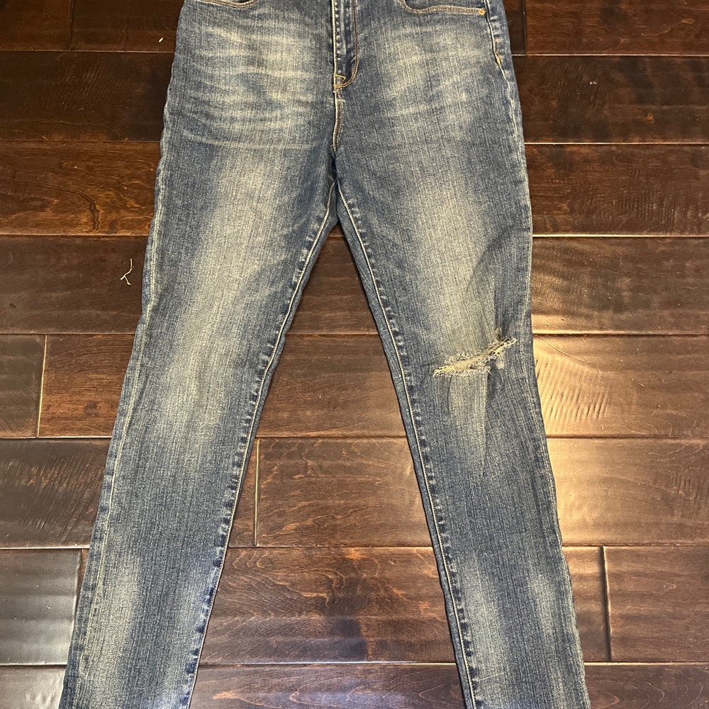 BDG Blue Skinny Jeans Distressed Vintage Wash
